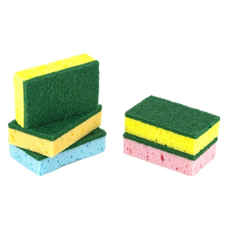 Pine Sol Pine-Sol Heavy Duty Sponge with Scrubber â€“ Pack of 5, Dual-Sided | Easily Cleans and Scrubs Stuck-On Grime, Oil, Grease and Burnt on Food - Image 2
